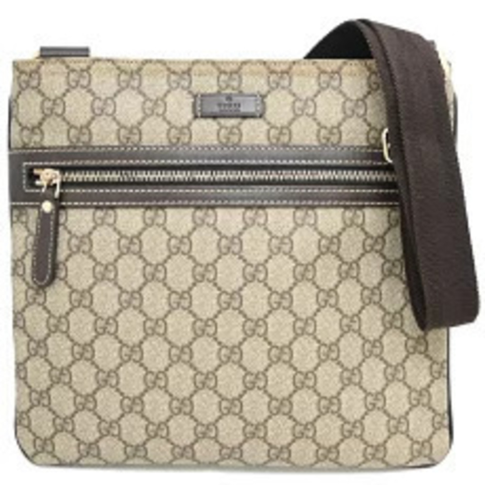 Gucci GG Supreme Shoulder Bag Canvas Brown